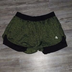 Icyzone Running Yoga Activewear Workout Exercise Athletic  Shorts 2-in-1 Sz M